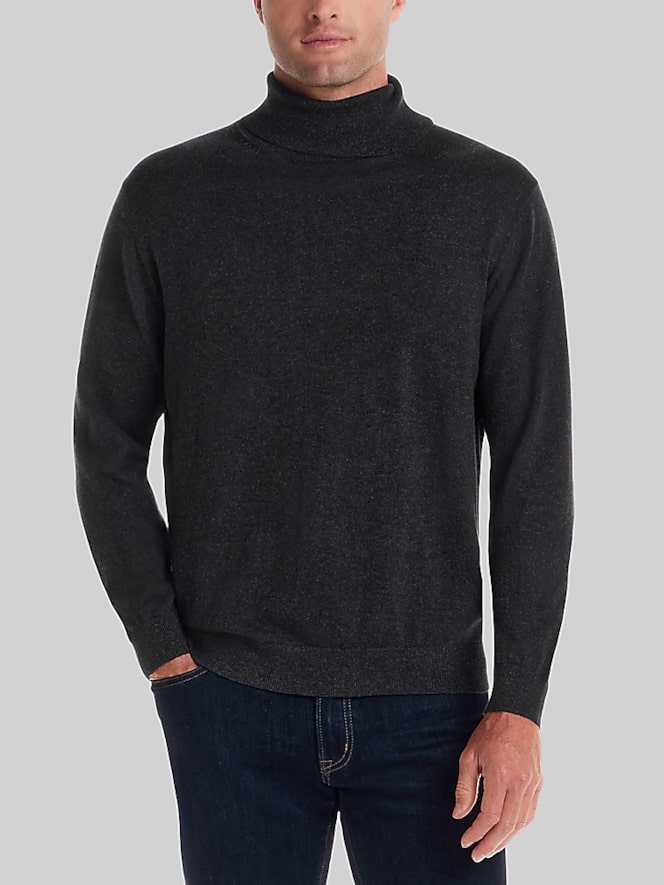 Weatherproof Vintage Cotton-Cashmere Turtleneck Sweater, Charcoal - Image 1 of 1