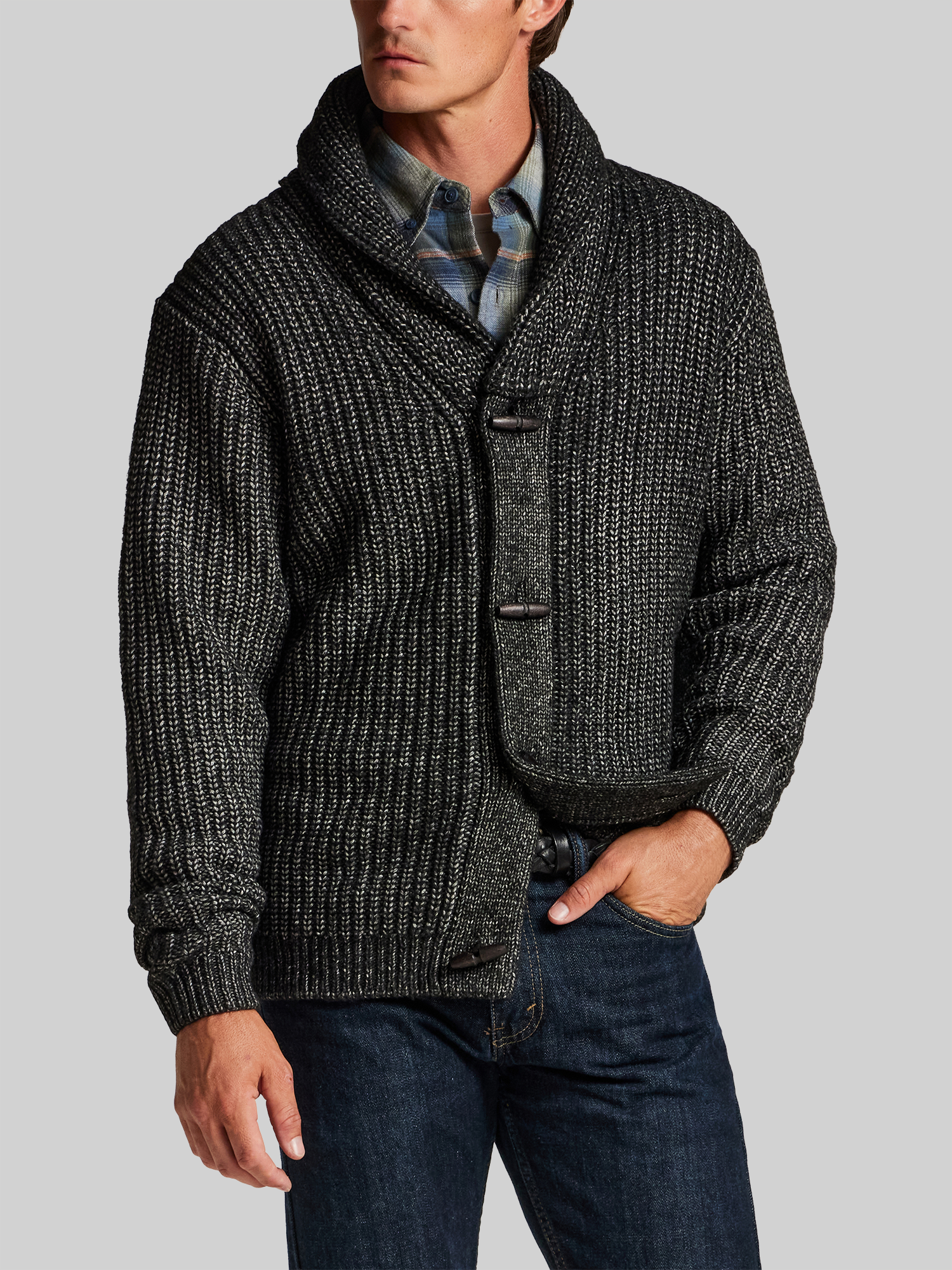 Weatherproof Vintage Shawl Collar Alpaca Blend Toggle Cardigan