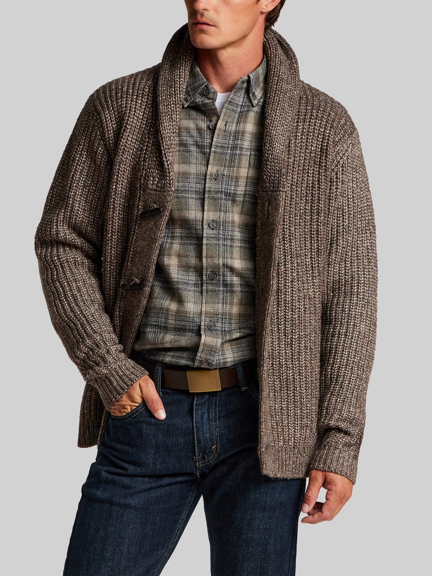 Shawl Collar Alpaca Blend Toggle Cardigan
