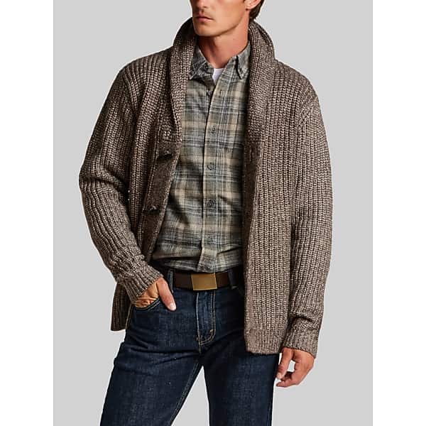 Weatherproof Vintage Men's Shawl Collar Alpaca Blend Toggle Cardigan Espresso - Size: Small