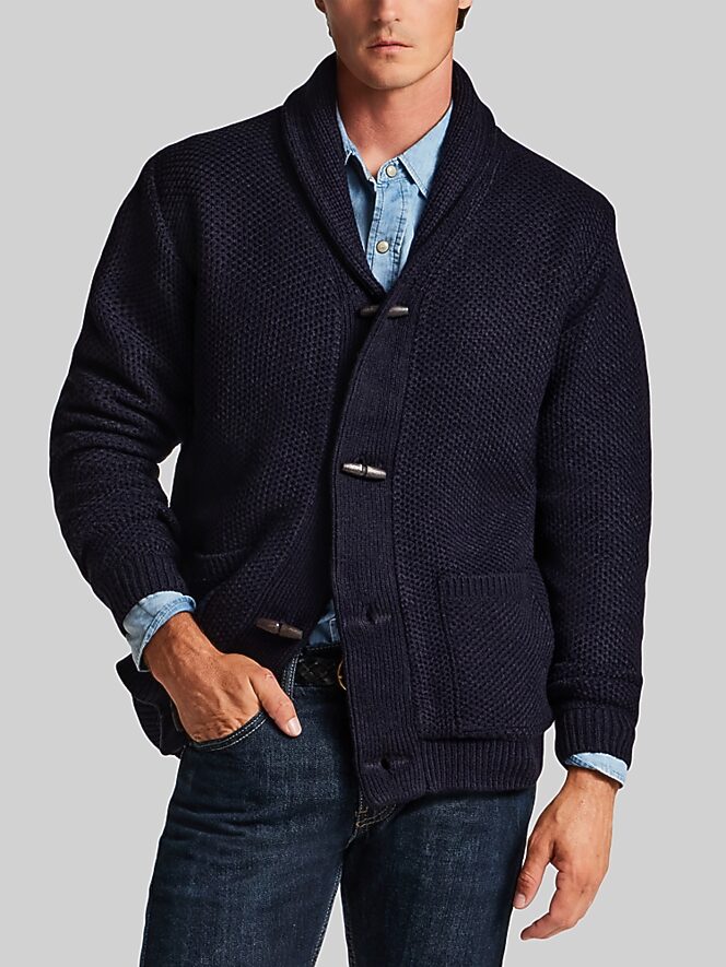 Weatherproof Vintage Faux Sherpa-Lined Textured Toggle Sweater Jacket
