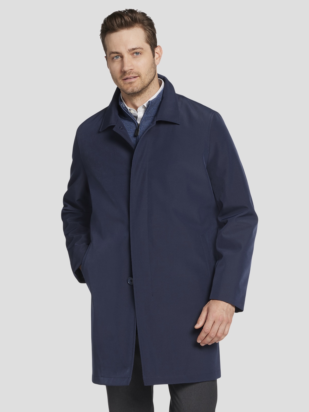 Joseph Abboud Modern Fit Raincoat with Removable Liner Raincoats Men s Wearhouse