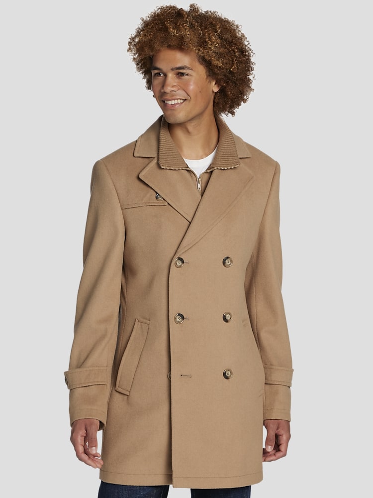 Michael Kors Modern Fit Peacoat Wool Coats Men s Wearhouse