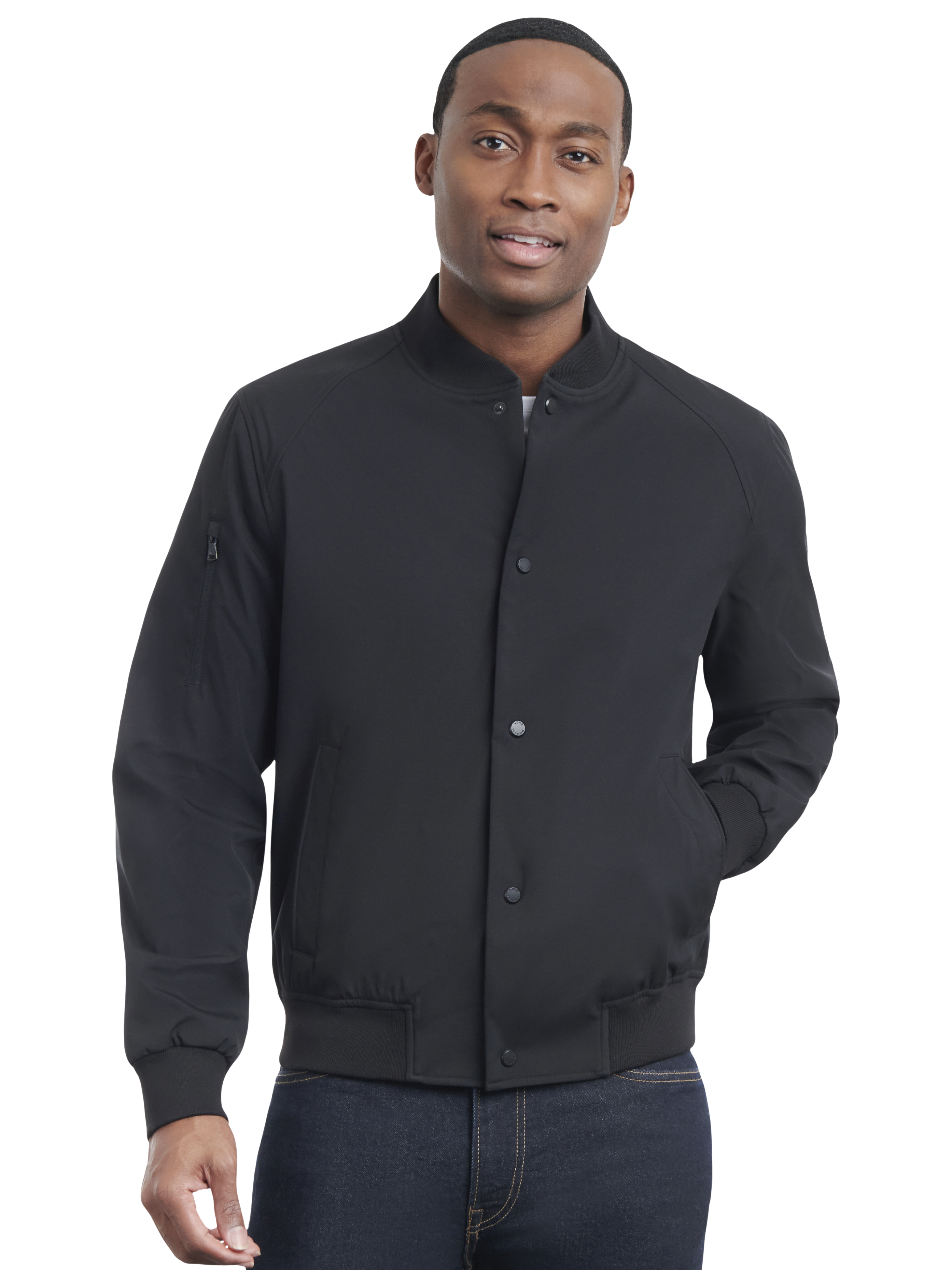 Modern Fit Soft Shell Bomber Jacket