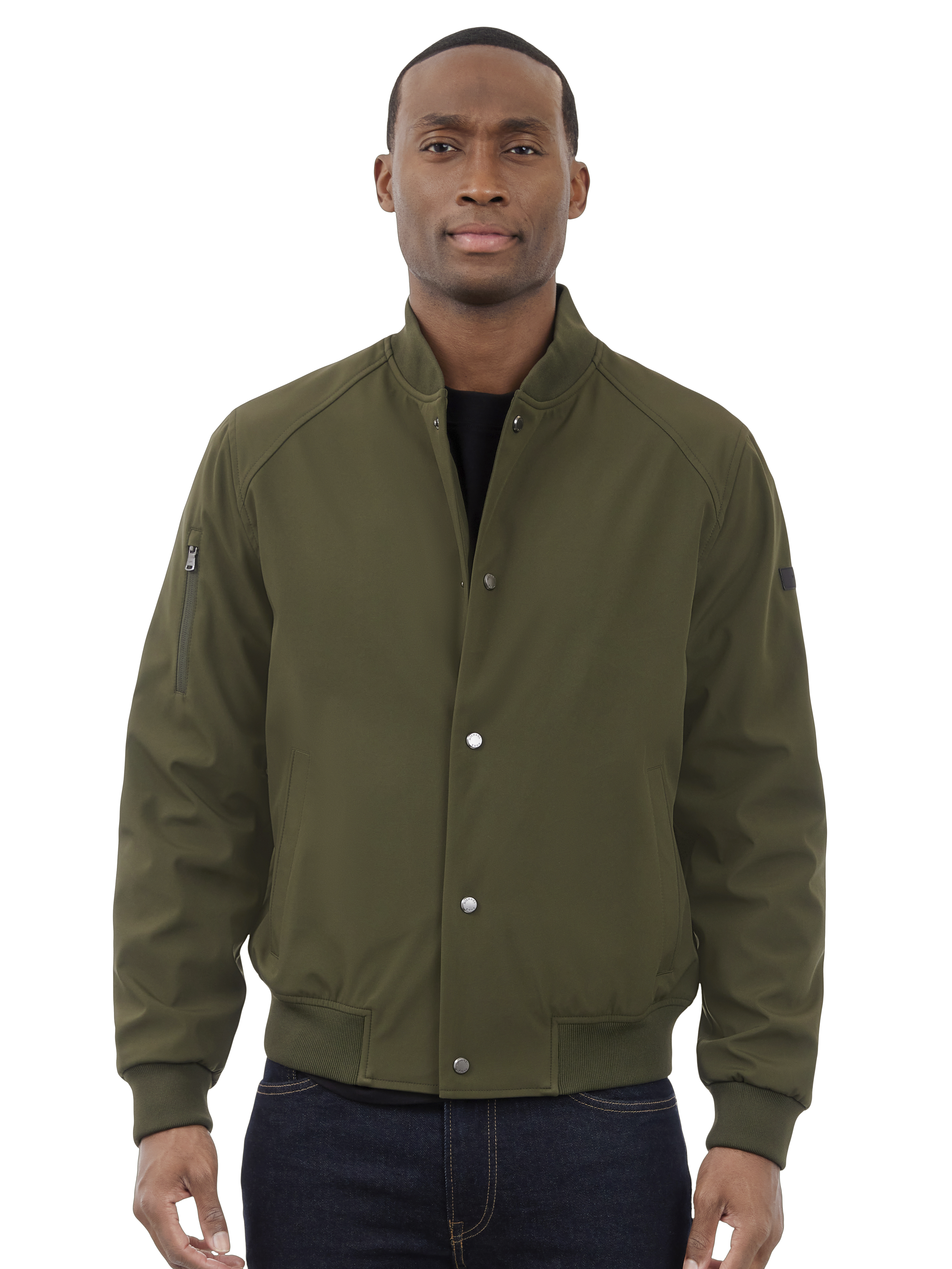 Modern Fit Soft Shell Bomber Jacket