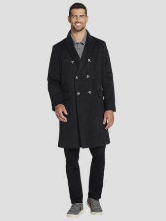 Joseph abboud charcoal gray twill modern fit topcoat top