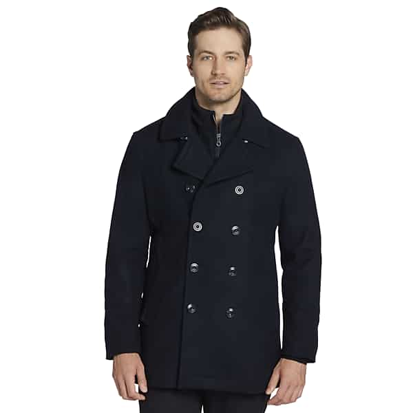 Joseph Abboud Big & Tall Men's Modern Fit Wool Double-Breasted Peacoat Navy - Size: 3X TMW70BP70301