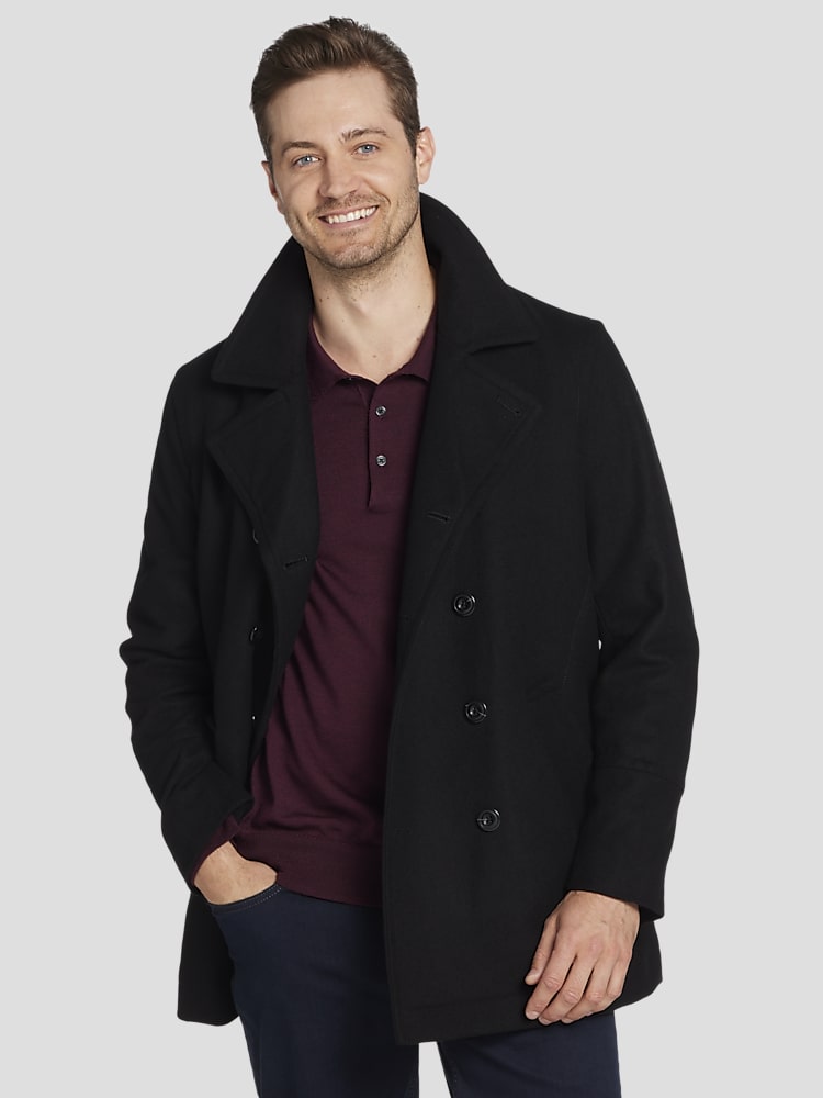 Joseph Abboud Modern Fit Peacoat Wool Coats Men s Wearhouse