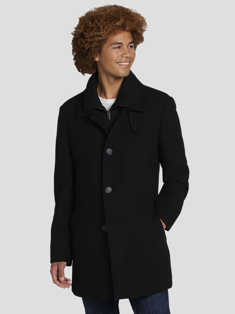 Calvin Klein Modern Fit Twill Classic Carcoat With Bib Topcoats Men s Wearhouse