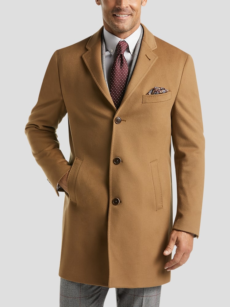 Tailored Tailo Extra Fine Wool Modern Fit Top Coat Topcoats Men s Wearhouse