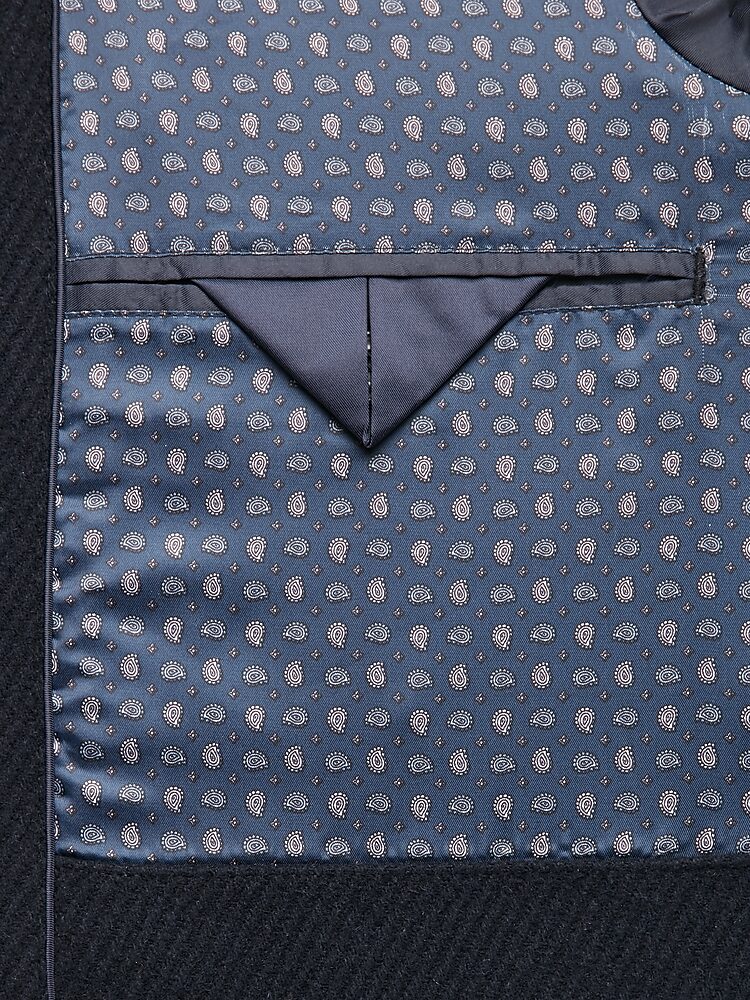 Joseph abboud navy herringbone modern fit peacoat sale