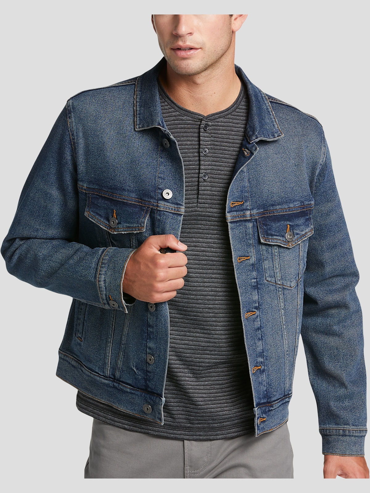 Joseph Abboud Ultra-Stretch Denim Trucker Jacket, All Sale