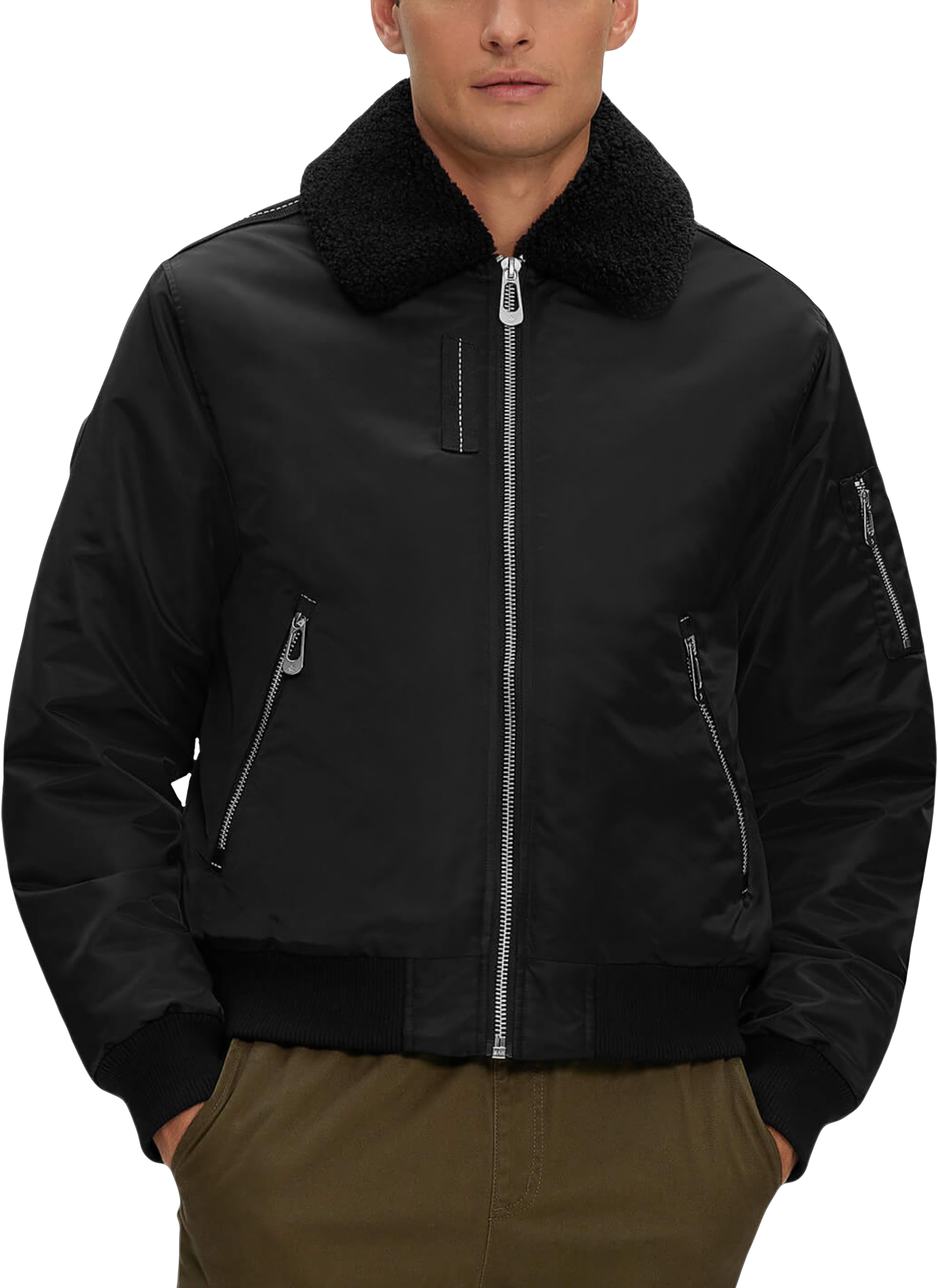 Modern Fit Aviator Bomber Jacket