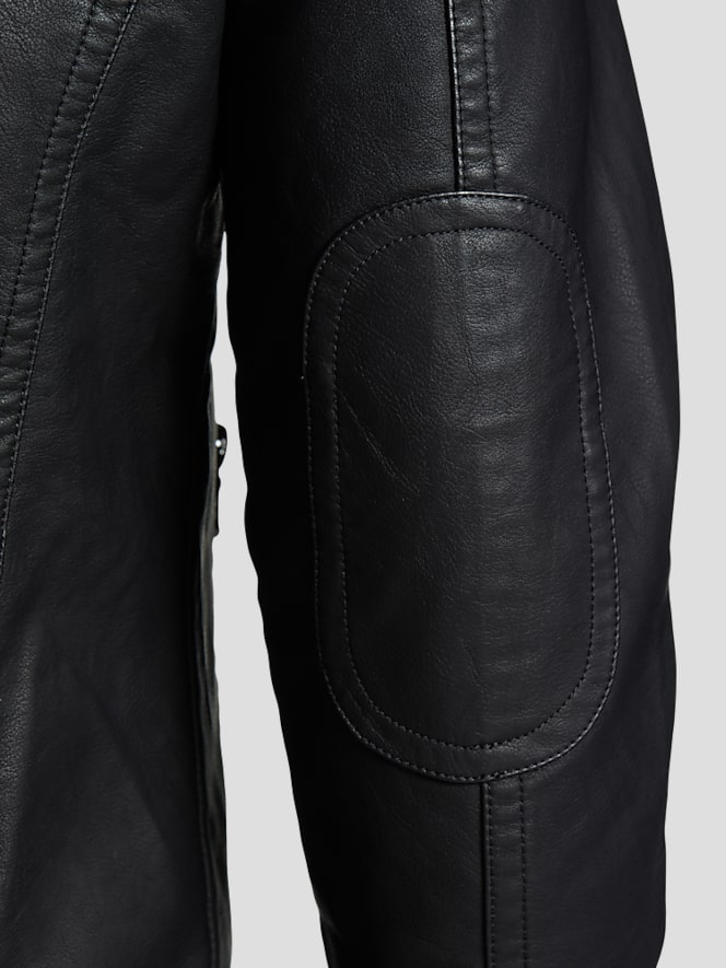 Awearness Kenneth Cole Modern Fit Faux Leather Moto Jacket