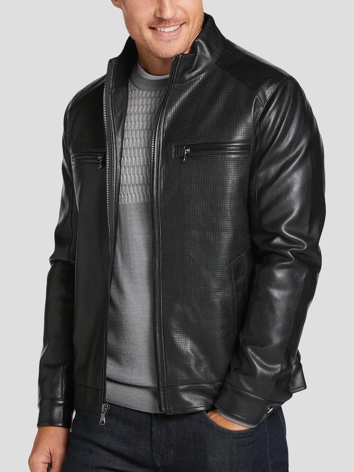Faux leather mens jacket 2025