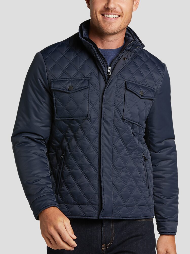 Joseph Abboud Modern Fit Quilted Car Coat | All Sale| Men's Wearhouse