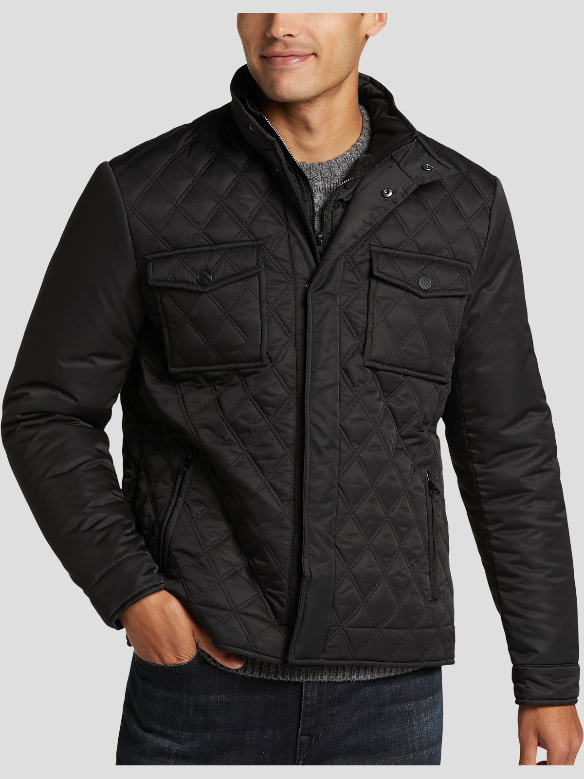 Joseph Abboud Modern Fit Quilted Car Coat | All Clothing| Men's