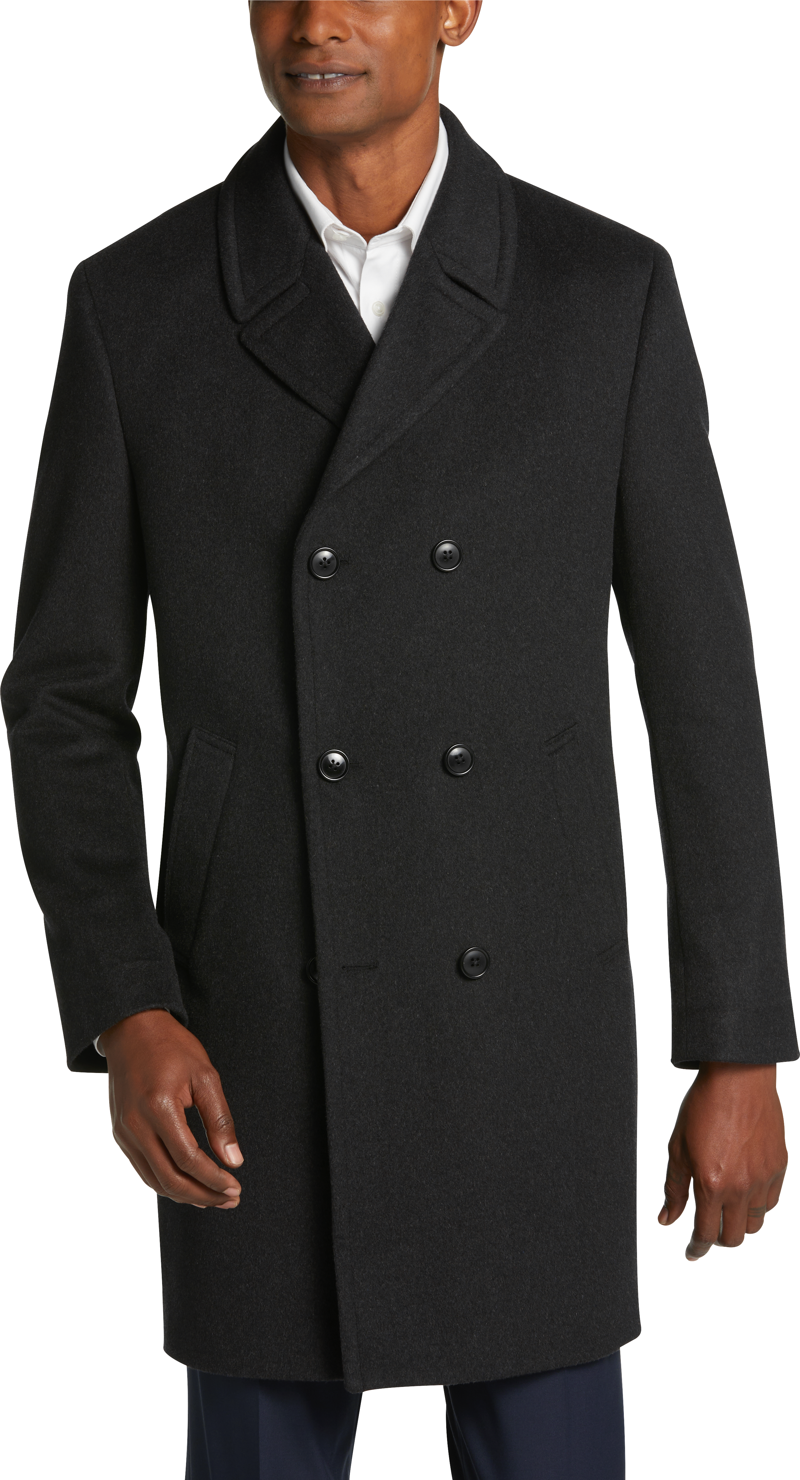 Tall Double Breasted Wool Look Overcoat