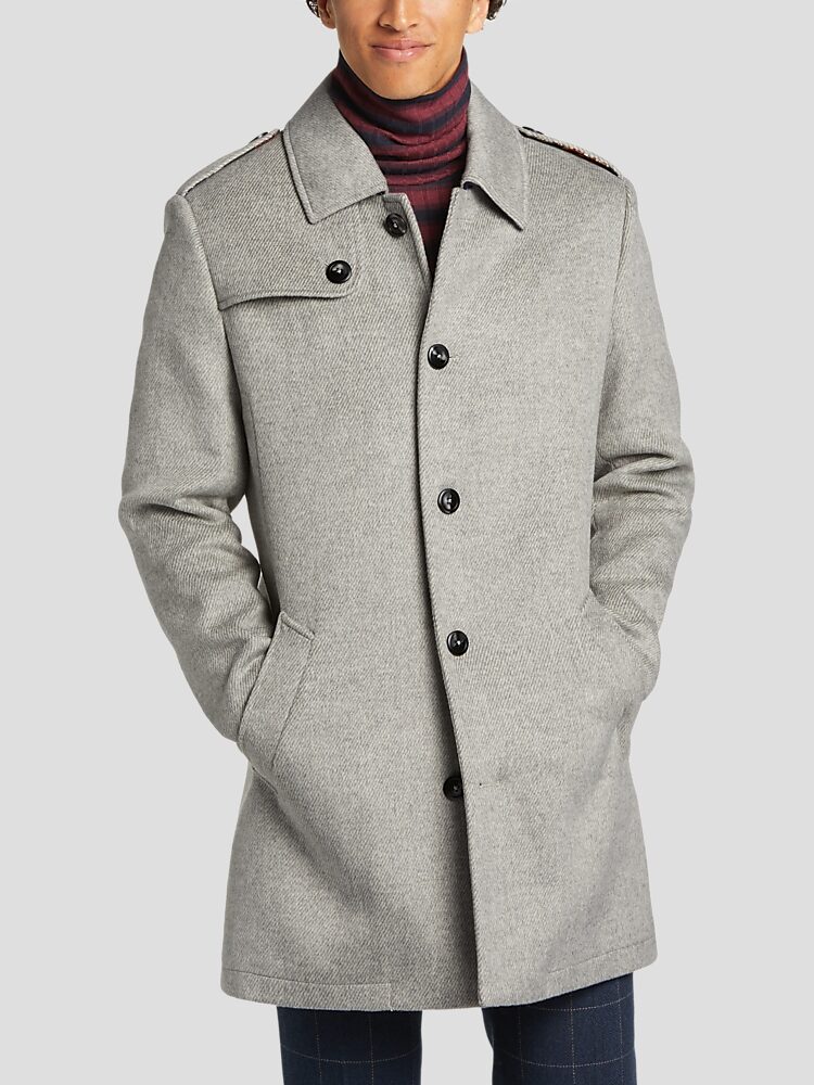 Paisley Gray Slim Fit Trench Coat Topcoats Men s Wearhouse