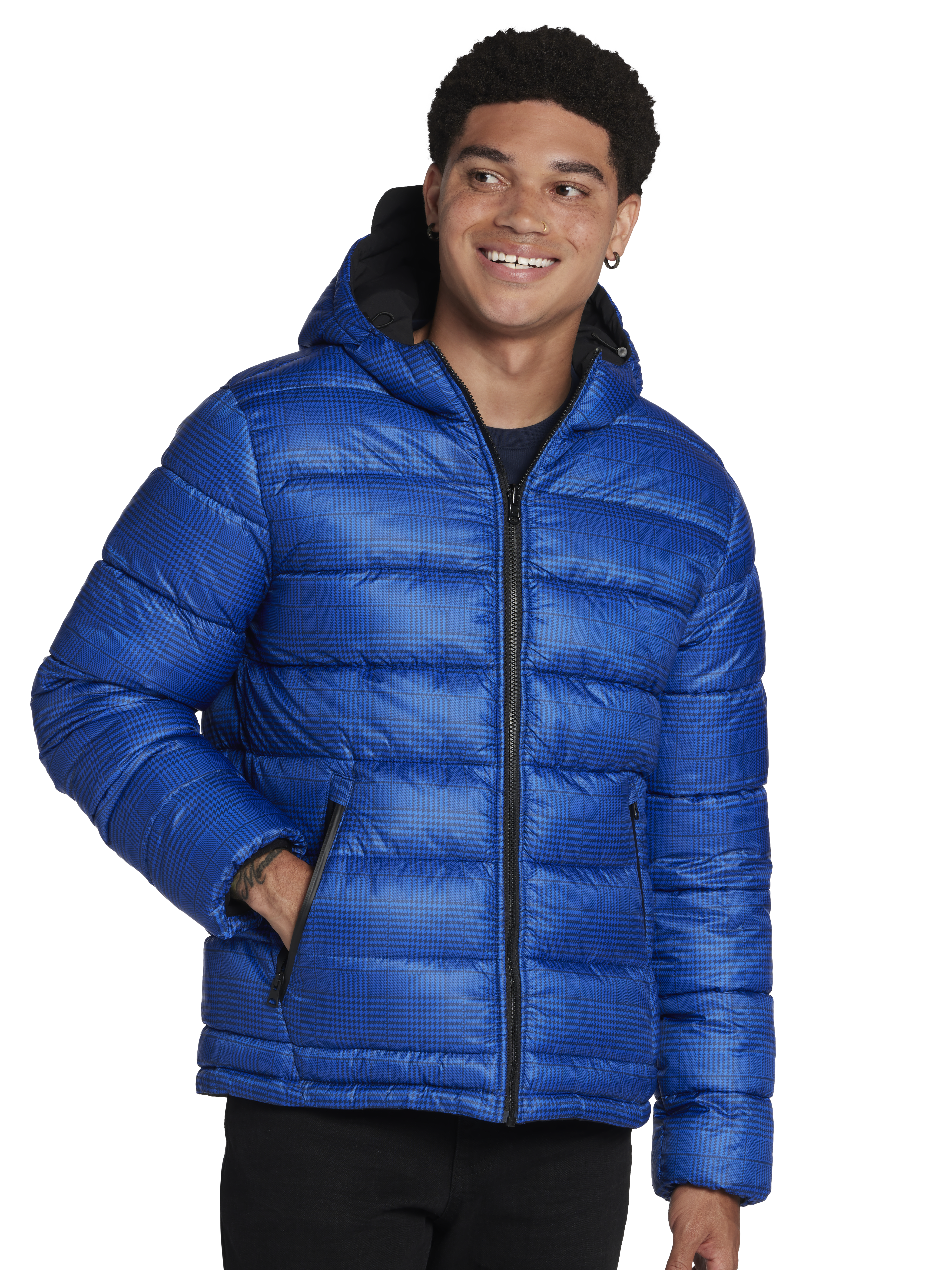 Modern Fit Reversible Hooded Insulated Puffer Jacket