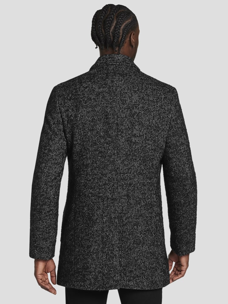 Joseph abboud gray herringbone topcoat cheap
