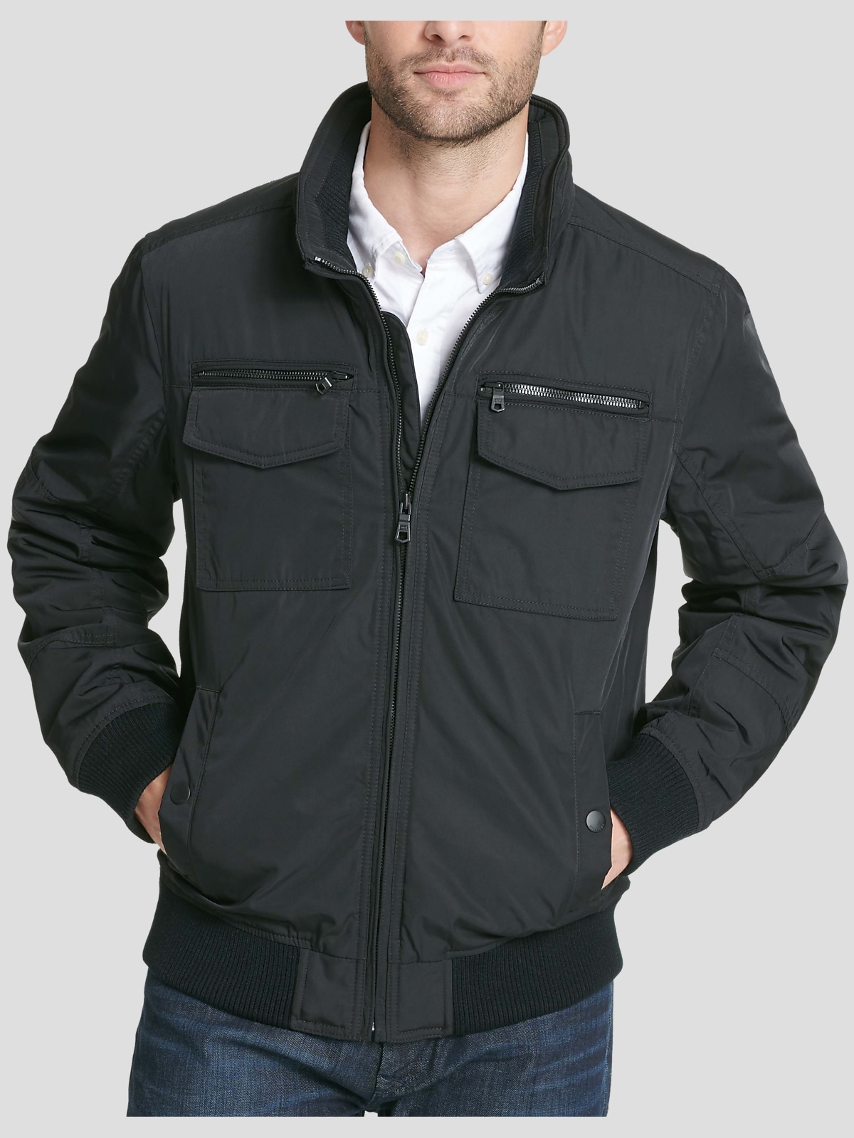 Tommy hilfiger black classic performance modern fit bomber jacket cheap