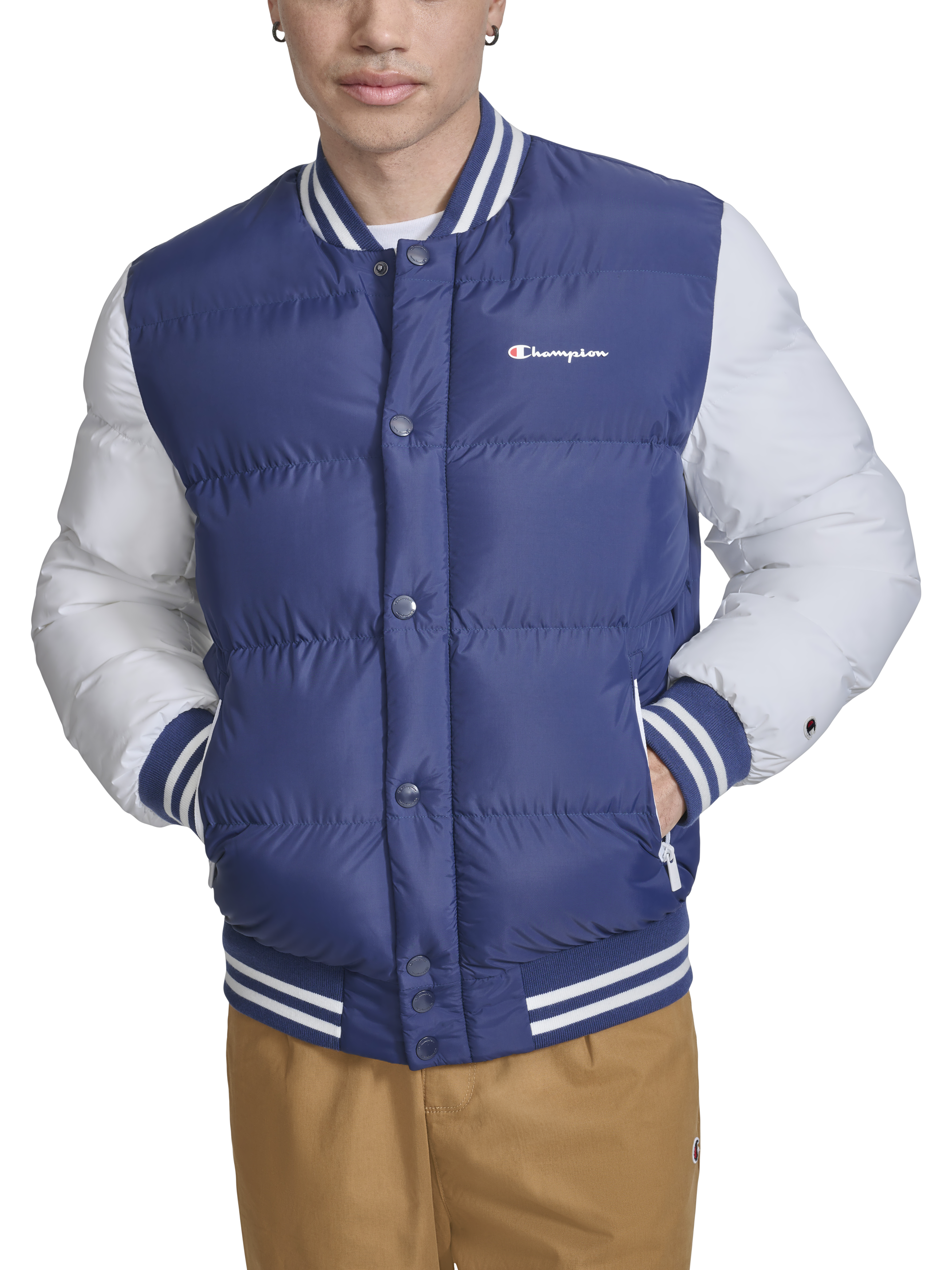 Champion Men s Varsity Bomber Puffer Jacket