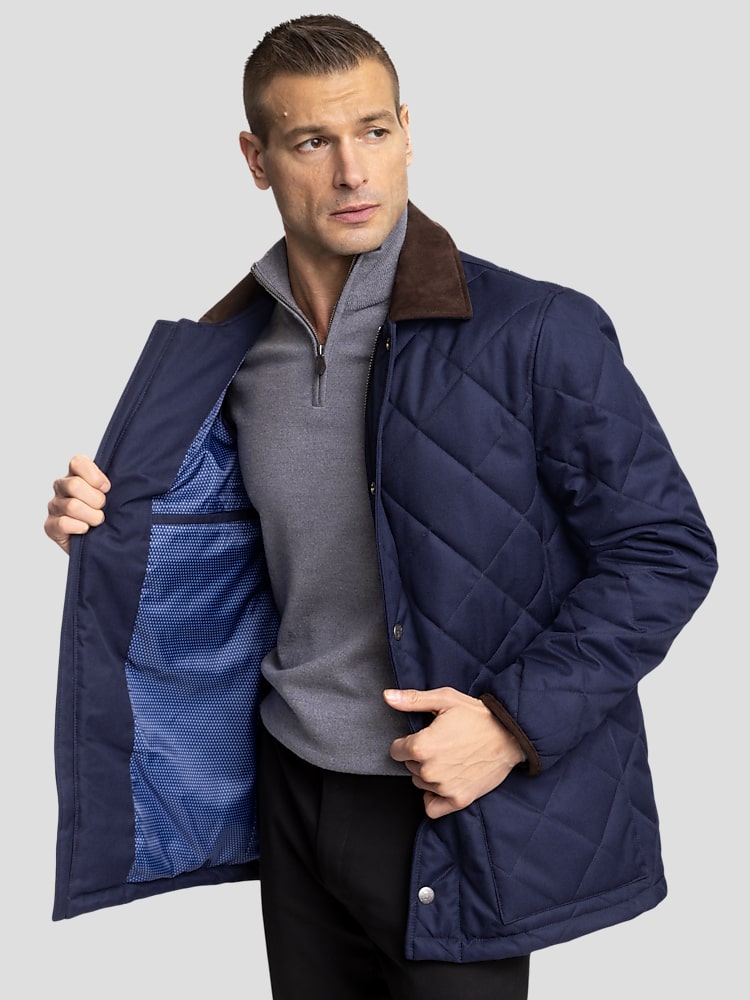 Hart Schaffner Marx Classic Fit Mixed Media Quilted Jacket Hart Schaffner Marx Classic Fit Mixed Media Quilted Jacket