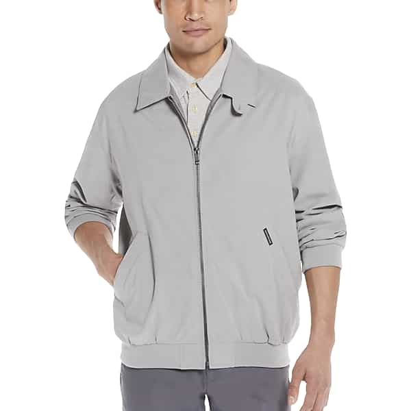 Weatherproof Men's Modern Fit Golf Jacket Light Gray Solid - Size: Large