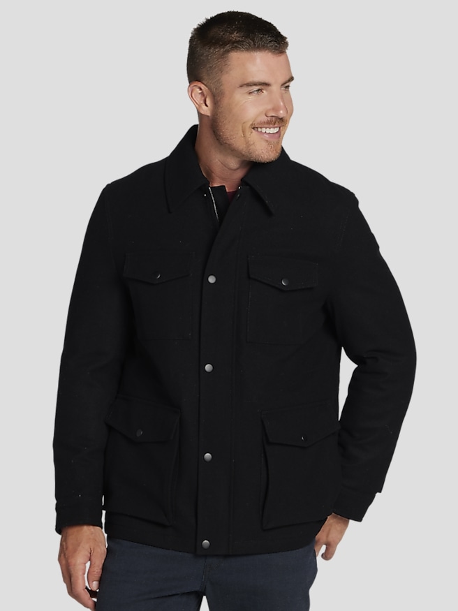 Egara black slim fit field jacket clearance