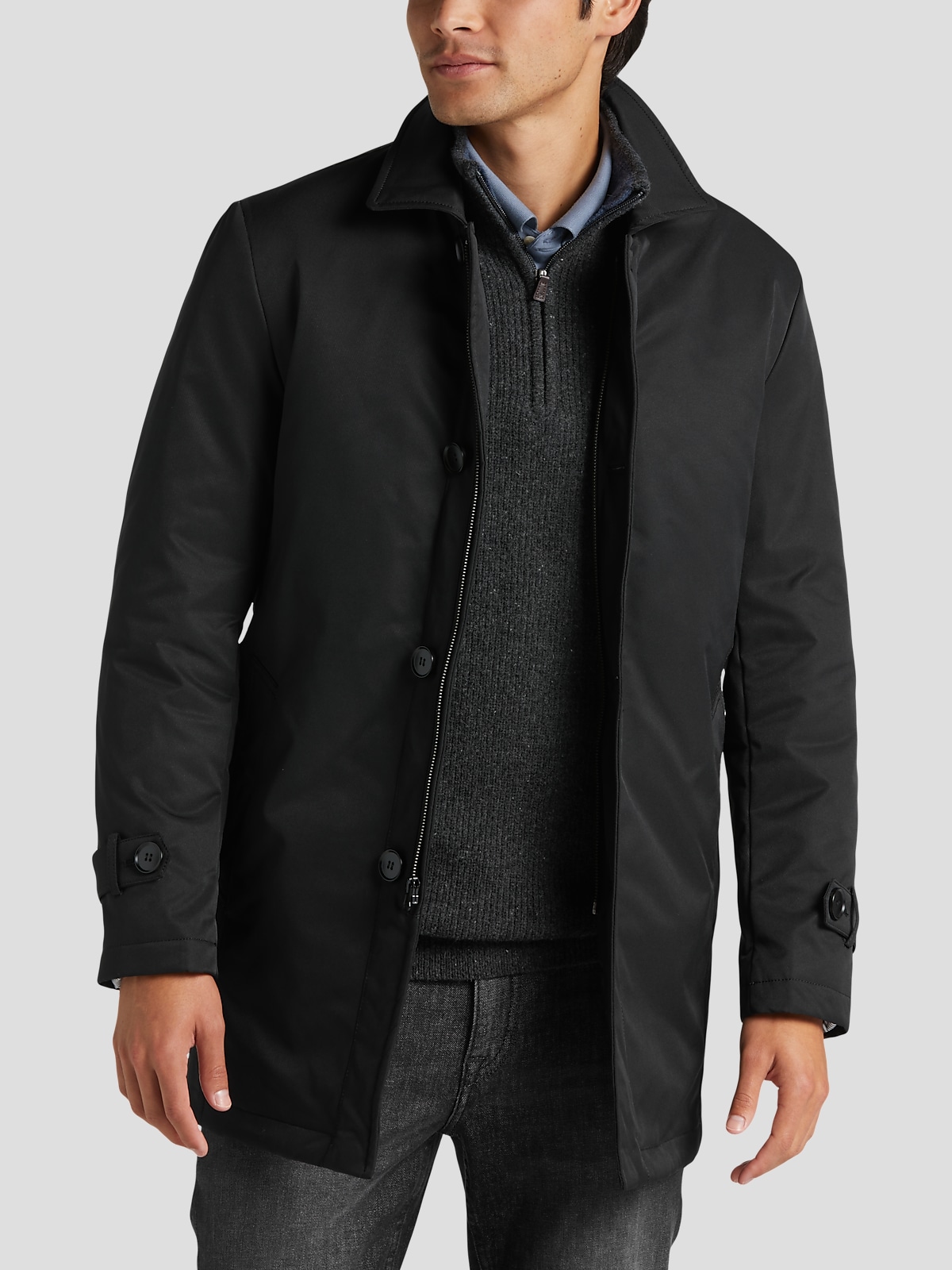 Joseph abboud black classic fit raincoat shop