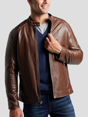 Leather jackets men's wearhouse on sale