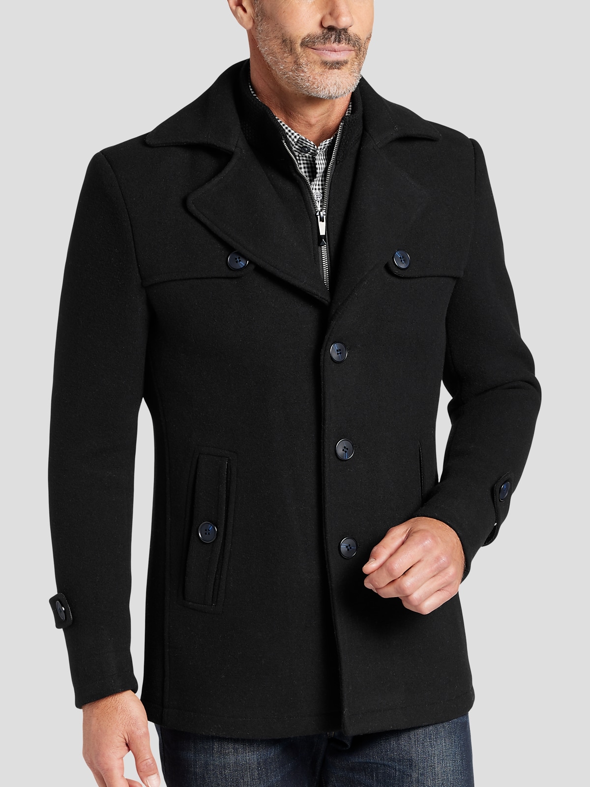 Michael Strahan Modern Fit Coat With Zip Bib All Clearance 3999 Mens Wearhouse 