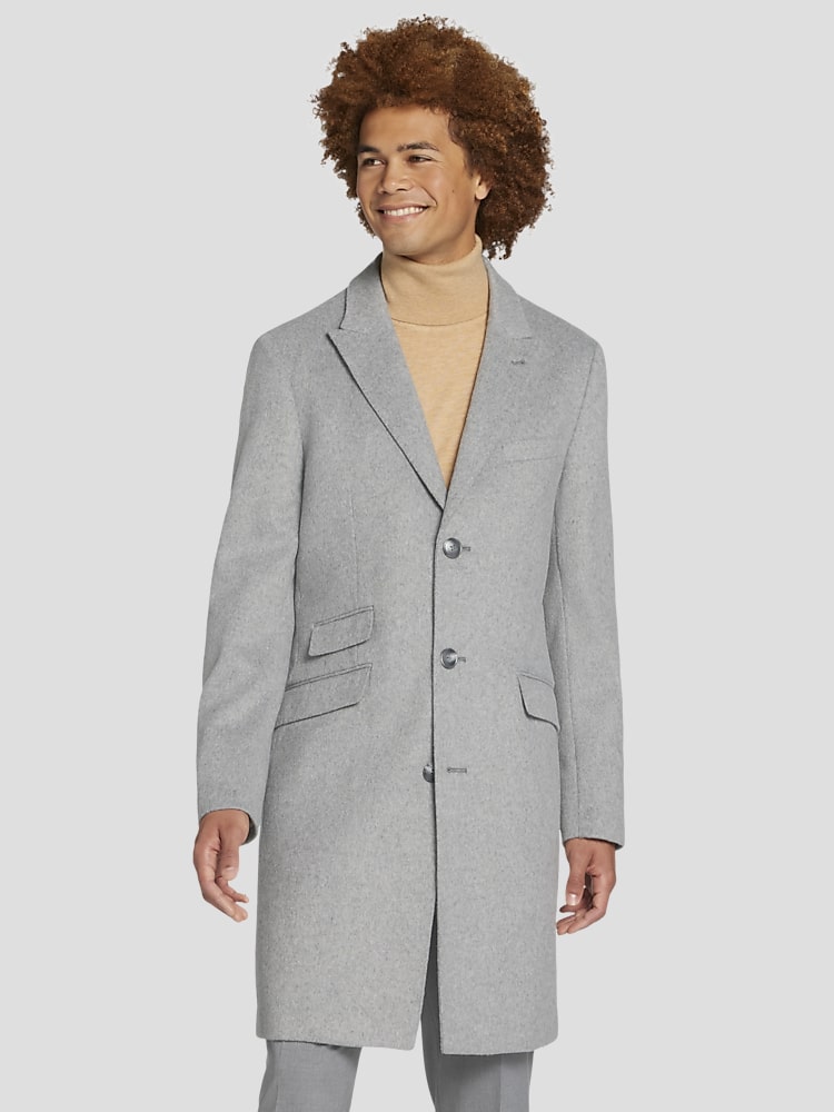 Paisley Gray Slim Fit Overcoat Topcoats Men s Wearhouse