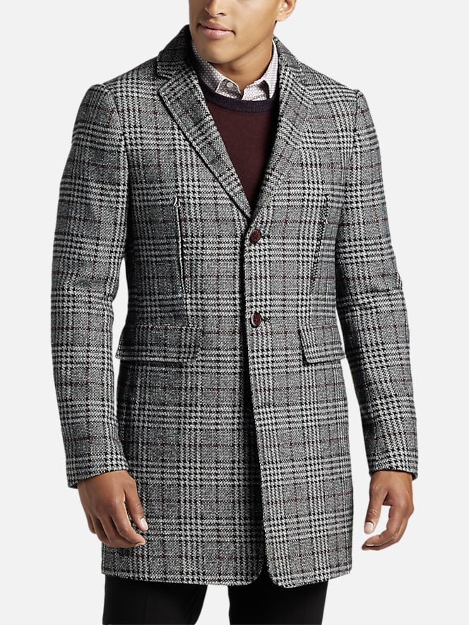 Paisley & Gray Slim Fit Plaid Topcoat | Topcoats | Men's Wearhouse