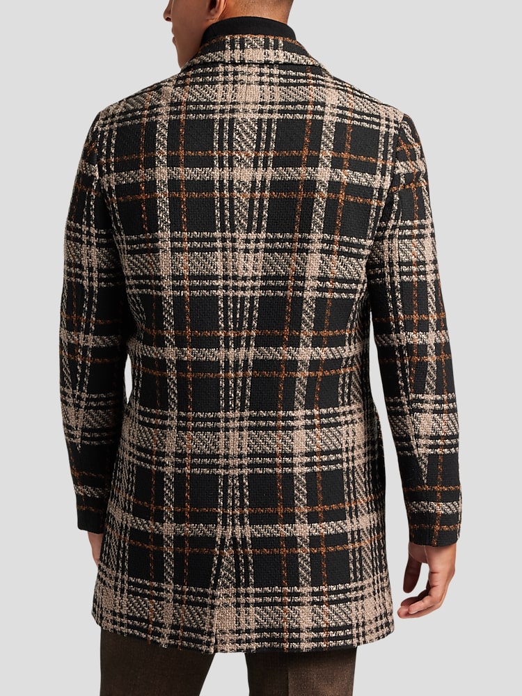 Plaid topper coat deals