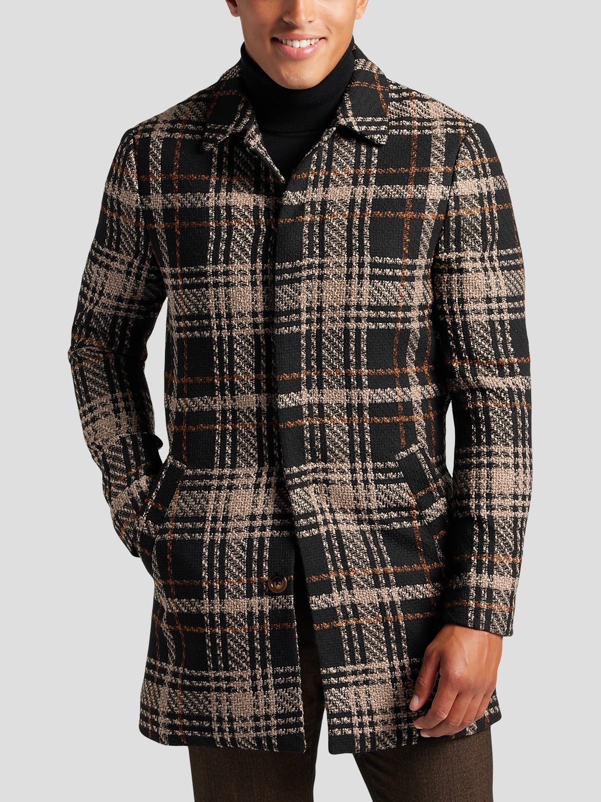 Plaid topper coat shop