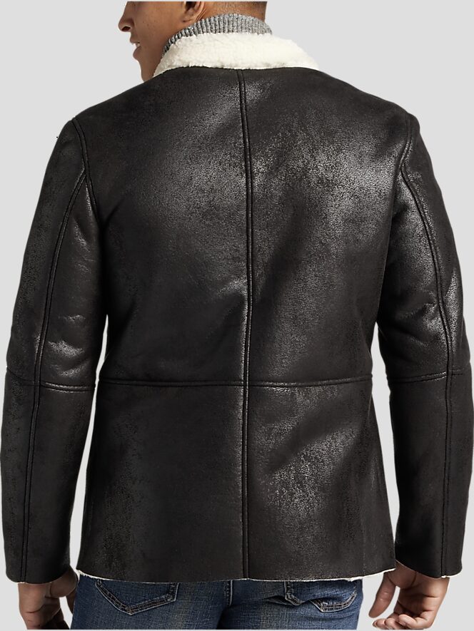 Paisley &Amp; Gray Slim Fit Faux Nubuck Shearling Blazer