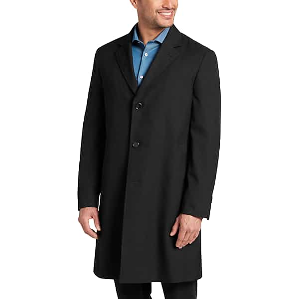 michael kors big & tall men's classic fit topcoat black - size: xxl