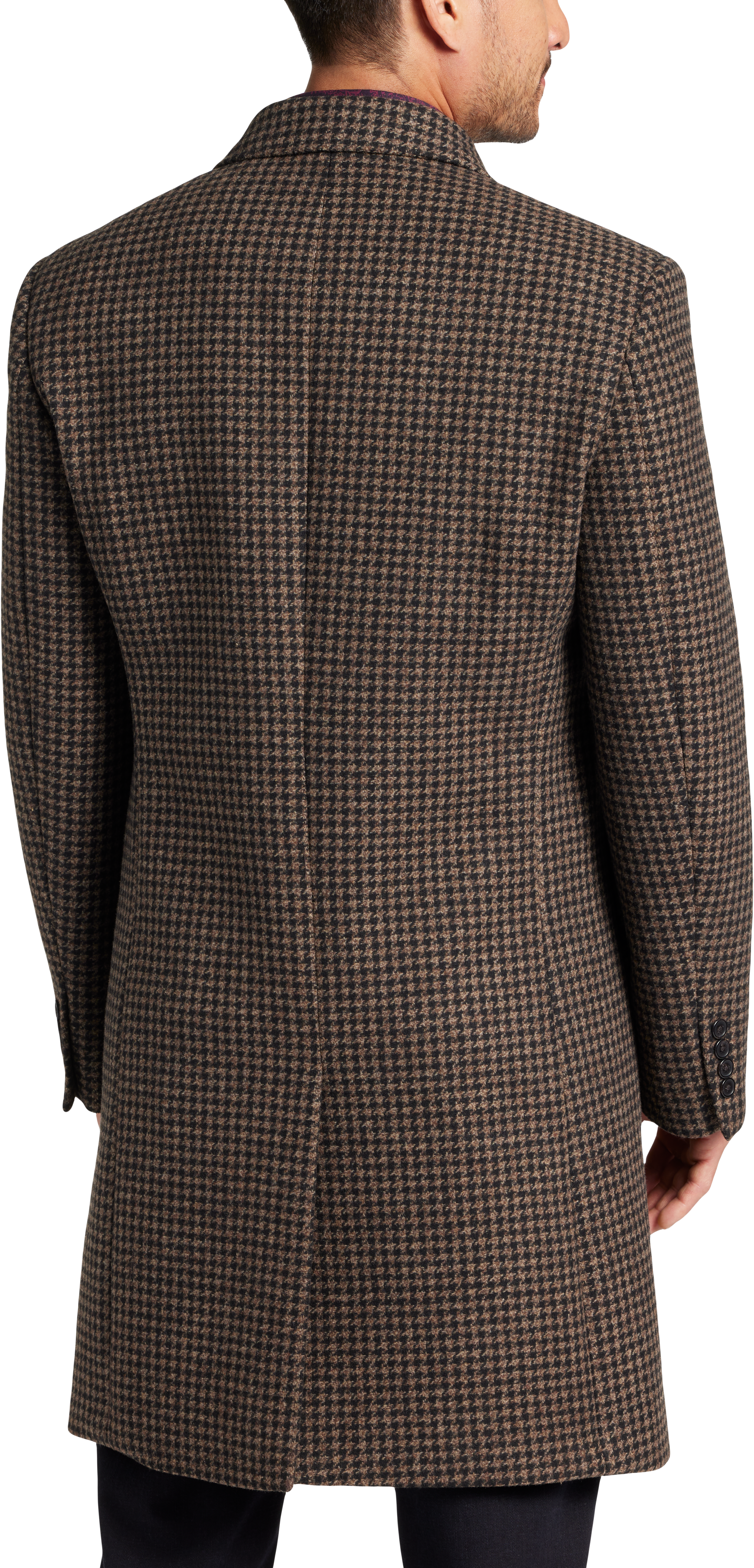 Classic Fit Houndstooth Topcoat
