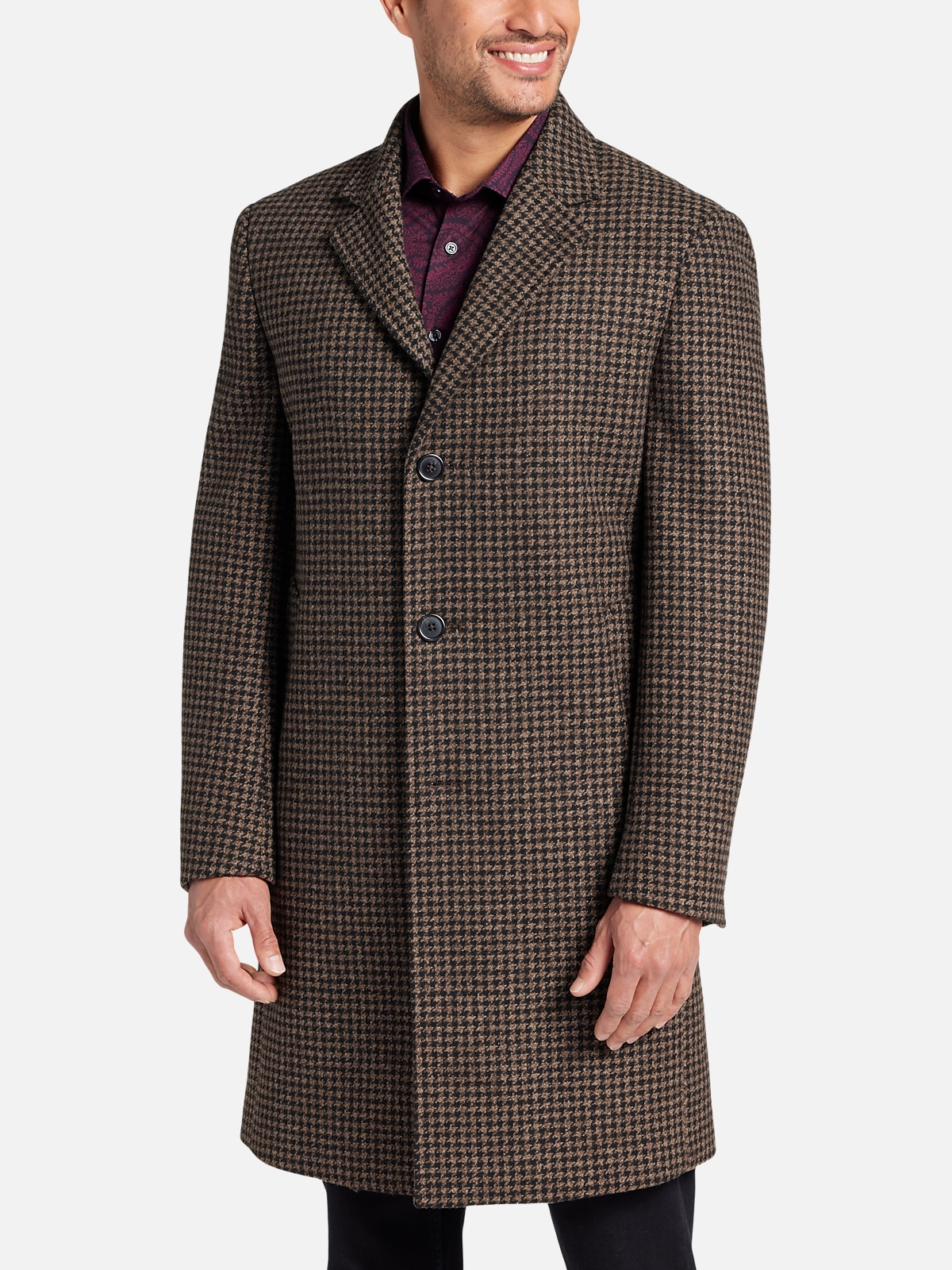 Michael Kors Classic Fit Houndstooth Topcoat | All Clearance $39.99 ...