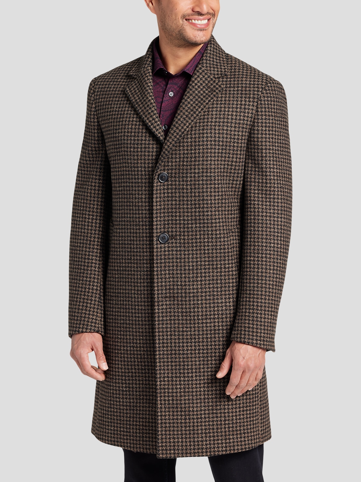Mens houndstooth topcoat store