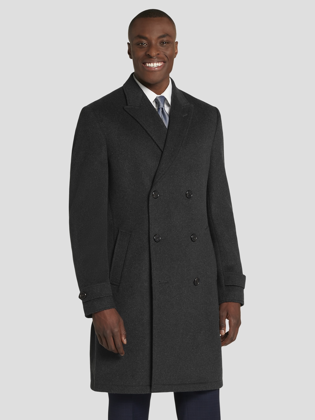 Michael Kors Men's Classic Fit Topcoat Charcoal Gray - Size: Small