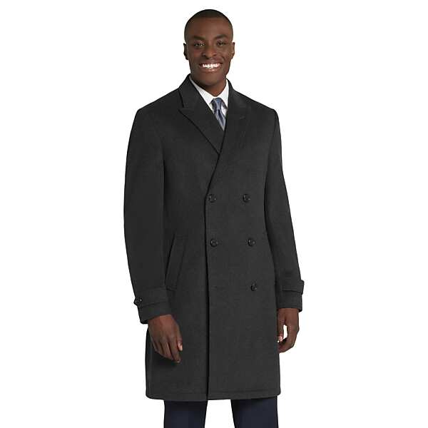 michael kors men's classic fit topcoat charcoal gray - size: large