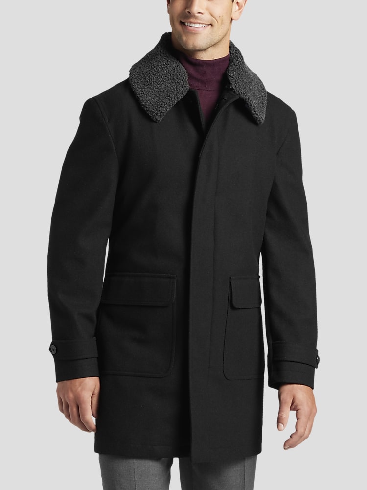 Tommy hilfiger wool coat mens sales