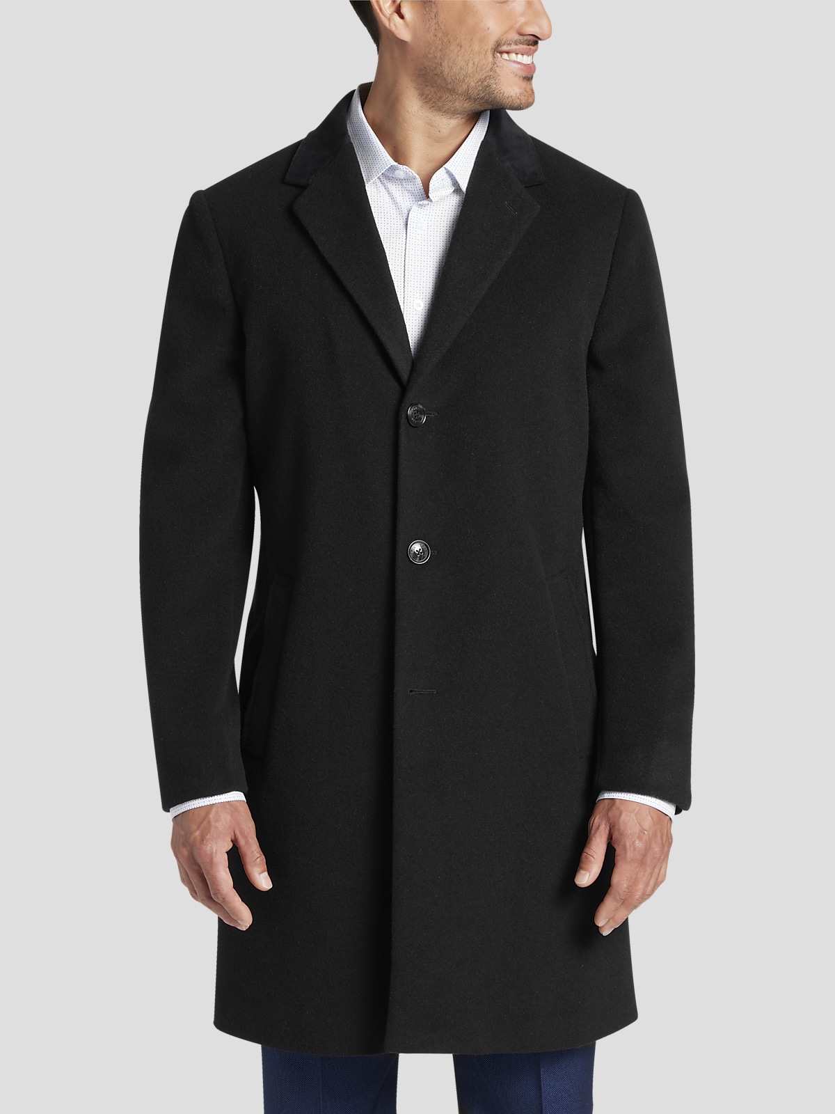 Tommy Hilfiger Modern Fit Velvet Lapel Topcoat | All Clearance $39.99 ...