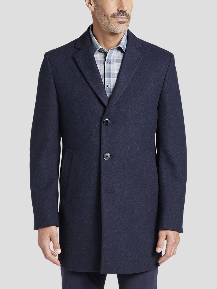 CK 3 BTN MODERN SLIM TOPCOAT - NAVY HEATHER