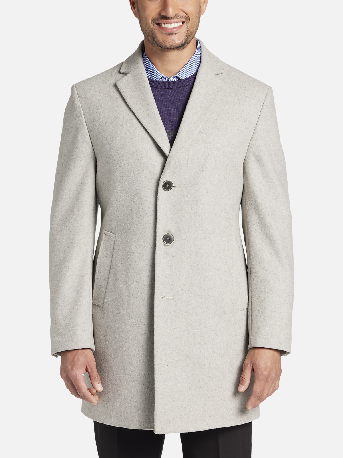 Calvin Klein Modern Fit Topcoat | All Sale| Men's Wearhouse