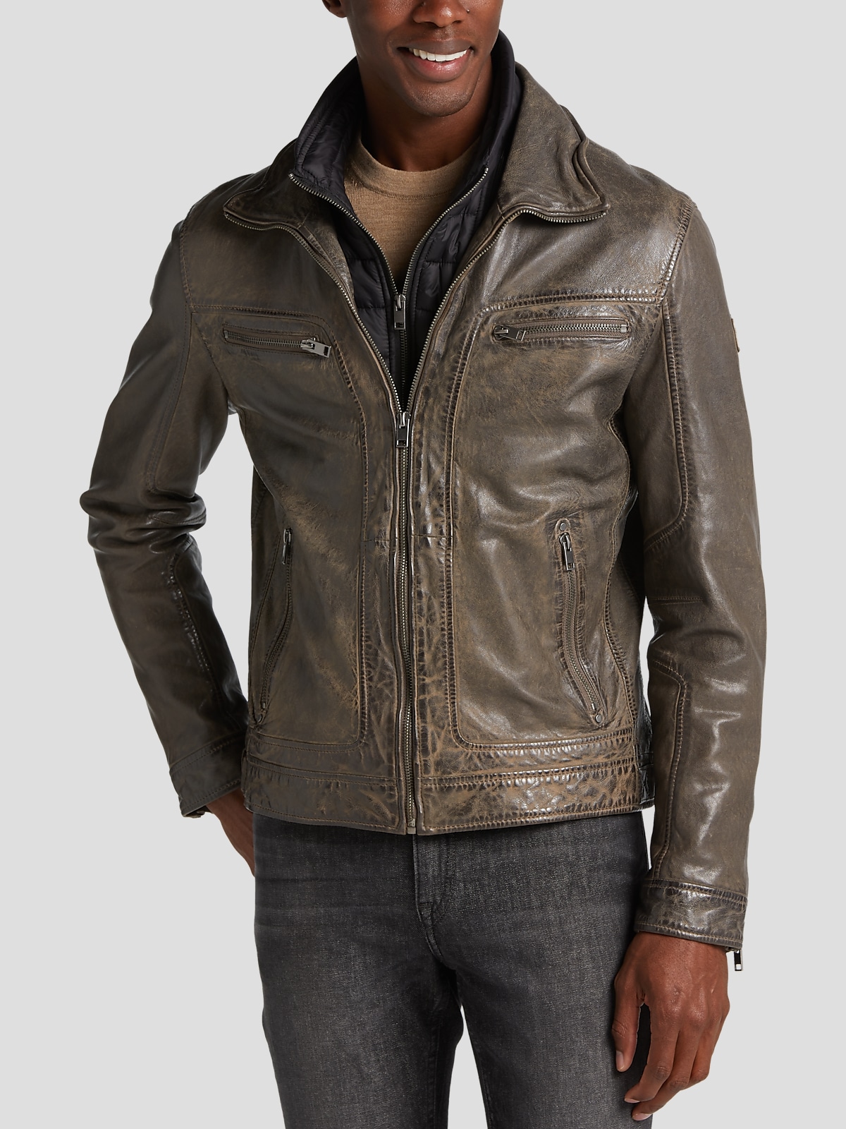 Leather jackets men's wearhouse new arrivals