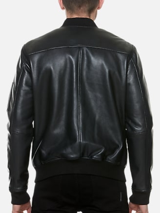 Sly & Co Leather Bomber Jacket | All Sale| Men's Wearhouse